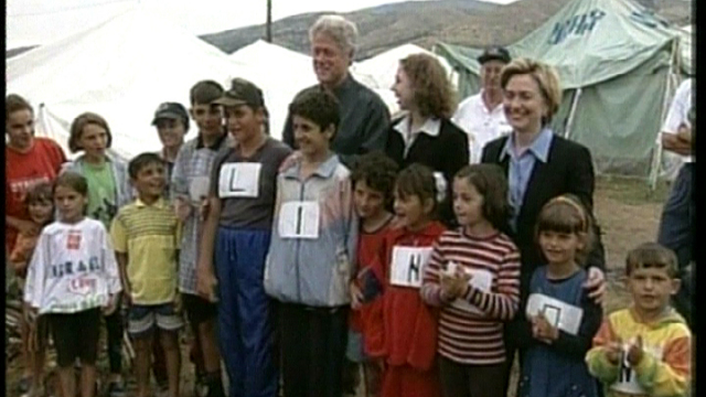 The Clintons Visit a Kosovo Refugee Camp The Clintons Visit a Kosovo Refugee Camp